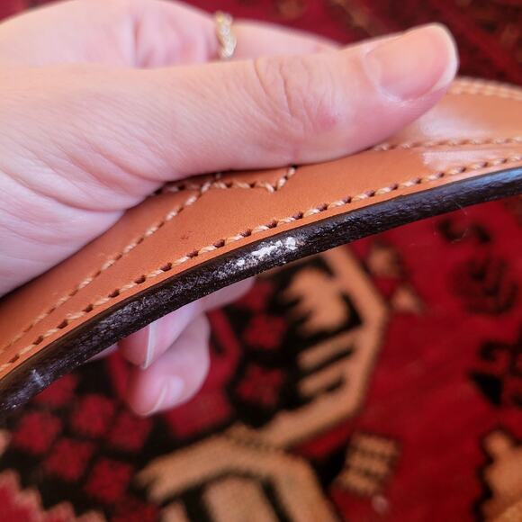 Bianchi Light Brown Leather Belt Solid Brass Buckle Sz. M - Picture 3 of 7